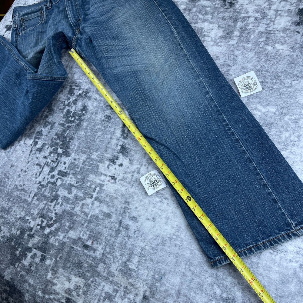 Levi Strauss & CO Mens 36x32 569 Loose Straight Denim Jeans Blue Solid Baggy - Picture 6 of 13